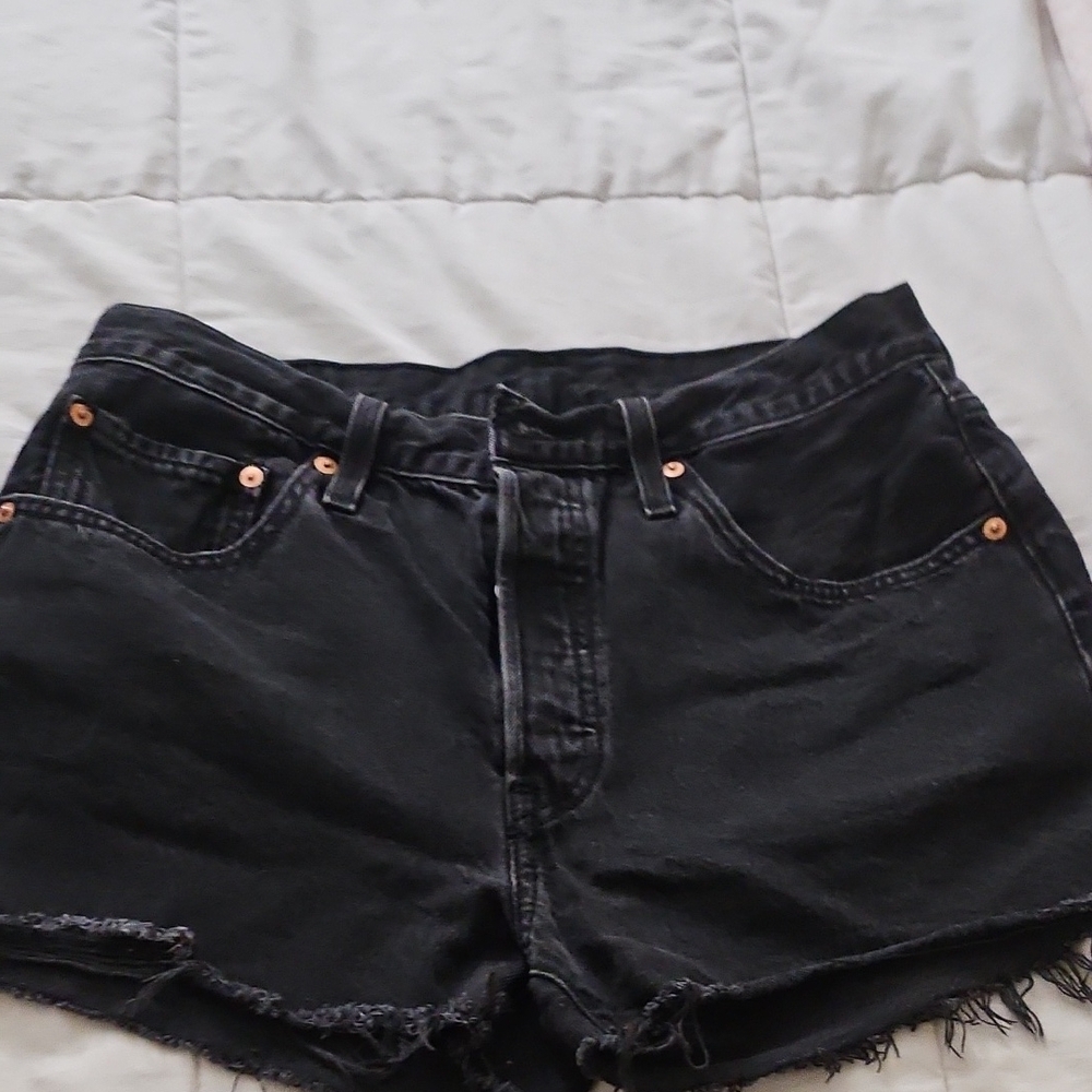Classic Levis Black Denim Cutoff Shorts